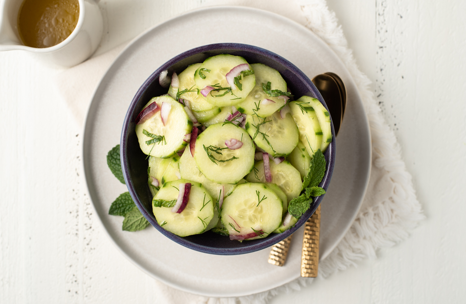 Fresh bright cucumber salad with avocado AIP compliant