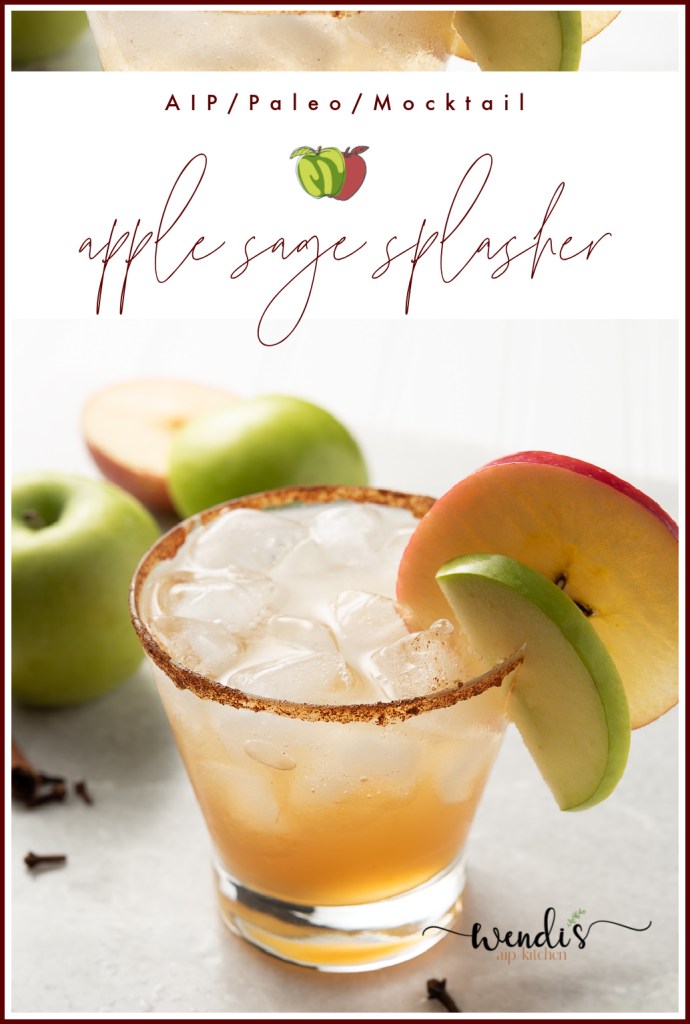 This is a Pinterest pin for Apple Sage Splasher Mocktail